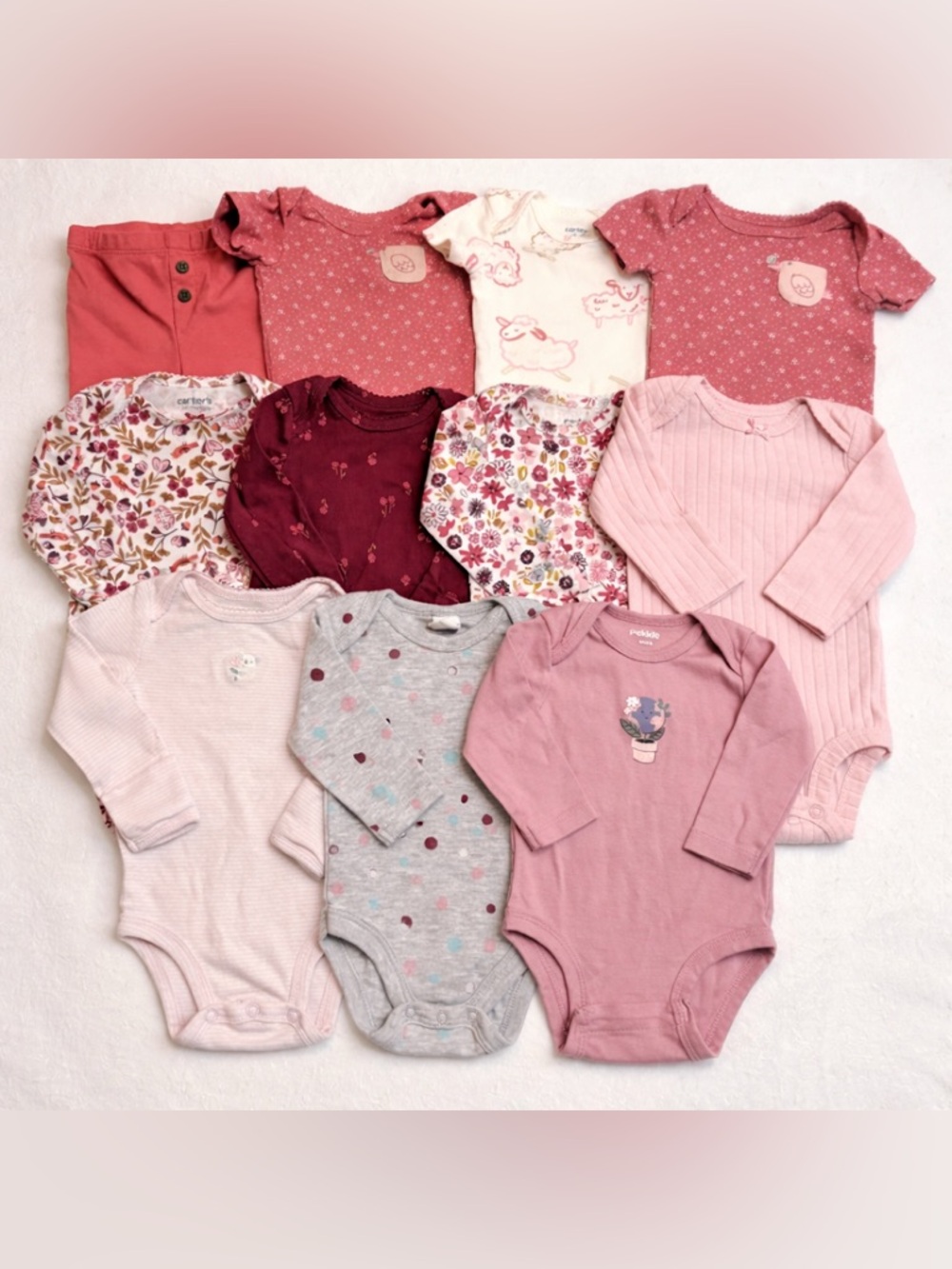 11pc 0-3 Month Baby Girl Bundle - Carters & More, Bodysuits & Pants